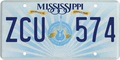 MS license plate ZCU574