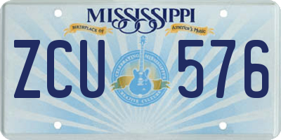 MS license plate ZCU576