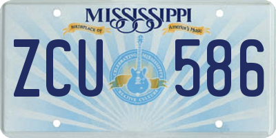 MS license plate ZCU586