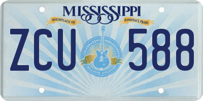 MS license plate ZCU588
