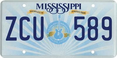 MS license plate ZCU589