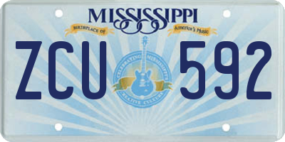 MS license plate ZCU592