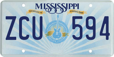 MS license plate ZCU594