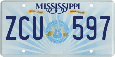 MS license plate ZCU597