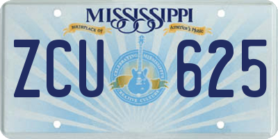 MS license plate ZCU625