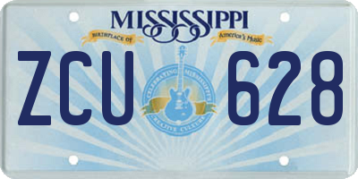 MS license plate ZCU628