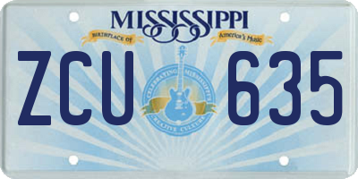 MS license plate ZCU635