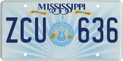 MS license plate ZCU636
