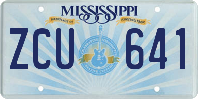 MS license plate ZCU641