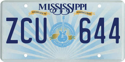MS license plate ZCU644