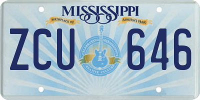 MS license plate ZCU646