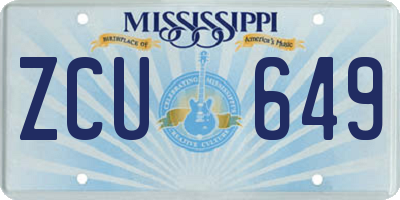 MS license plate ZCU649