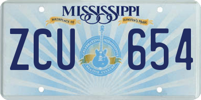 MS license plate ZCU654