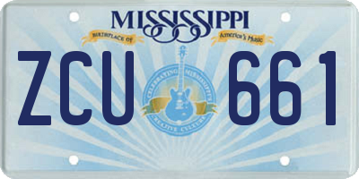 MS license plate ZCU661