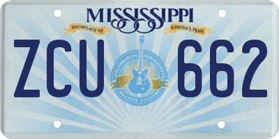 MS license plate ZCU662