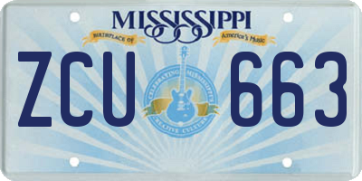 MS license plate ZCU663