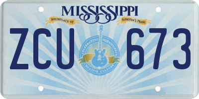 MS license plate ZCU673