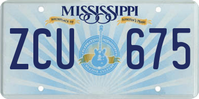 MS license plate ZCU675