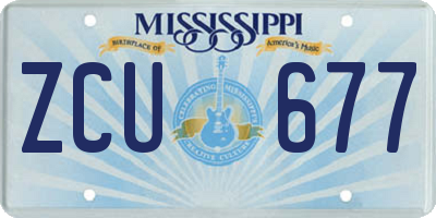 MS license plate ZCU677