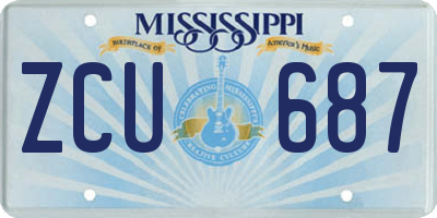 MS license plate ZCU687