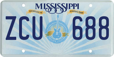 MS license plate ZCU688