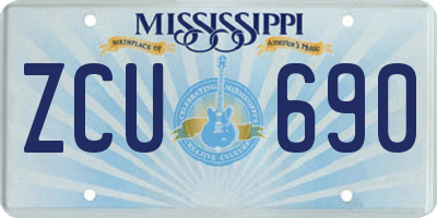 MS license plate ZCU690
