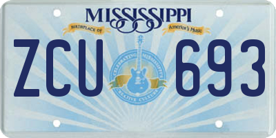 MS license plate ZCU693
