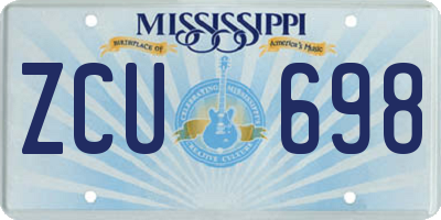 MS license plate ZCU698