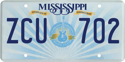 MS license plate ZCU702