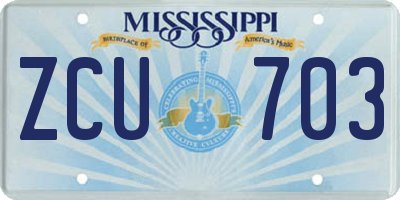 MS license plate ZCU703