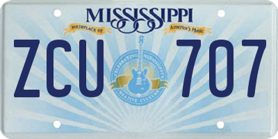 MS license plate ZCU707