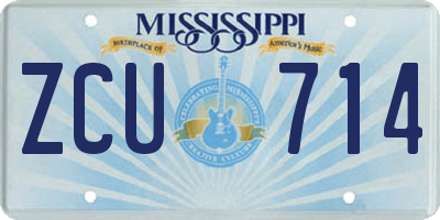 MS license plate ZCU714