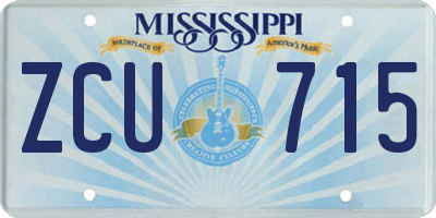 MS license plate ZCU715