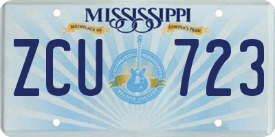 MS license plate ZCU723