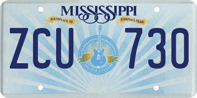 MS license plate ZCU730