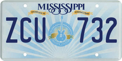 MS license plate ZCU732