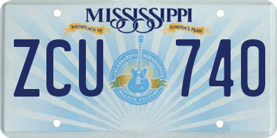 MS license plate ZCU740