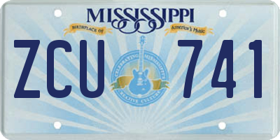 MS license plate ZCU741