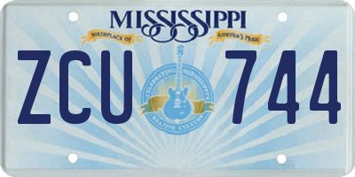 MS license plate ZCU744