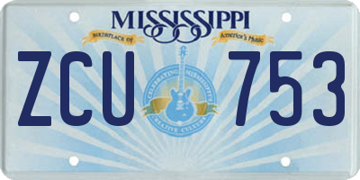 MS license plate ZCU753
