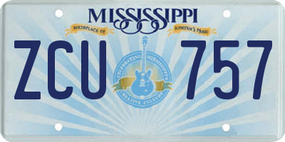 MS license plate ZCU757
