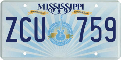 MS license plate ZCU759
