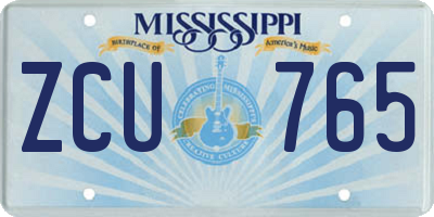 MS license plate ZCU765