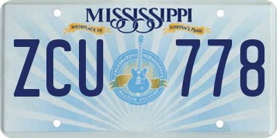 MS license plate ZCU778