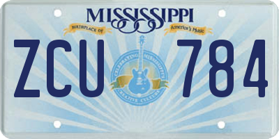 MS license plate ZCU784