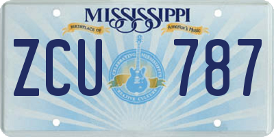 MS license plate ZCU787