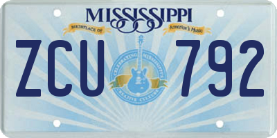 MS license plate ZCU792