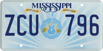 MS license plate ZCU796