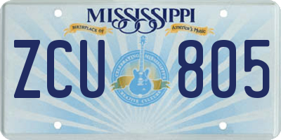 MS license plate ZCU805