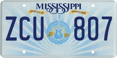 MS license plate ZCU807